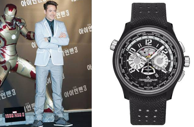 Functional Black Dials Jaeger-LeCoultre AMVOX5 World Chronograph Replica Watches UK By Robert Downey Jr.